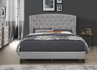 Home Design Samuel Tufted Upholstered Wingback Platform Bed Frame