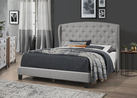 Home Design Samuel Tufted Upholstered Wingback Platform Bed Frame