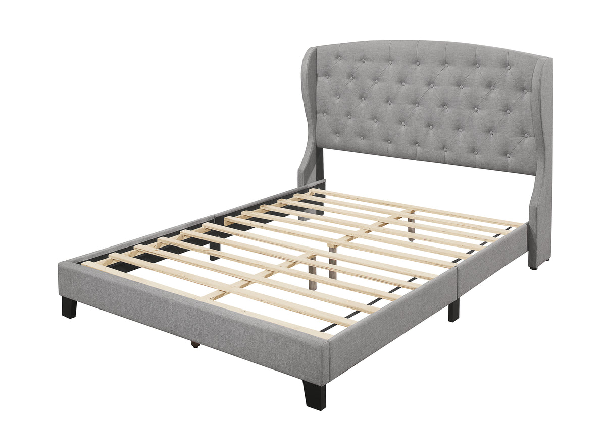 Home Design Samuel Tufted Upholstered Wingback Platform Bed Frame