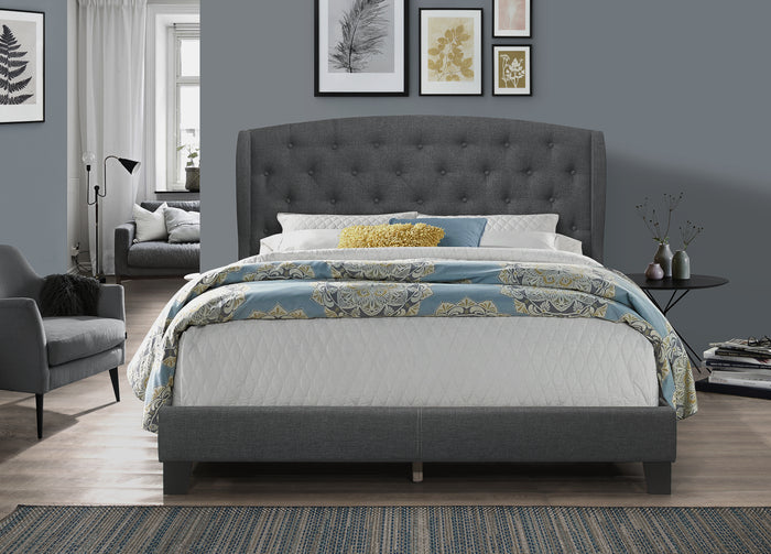 Home Design Samuel Tufted Upholstered Wingback Platform Bed Frame