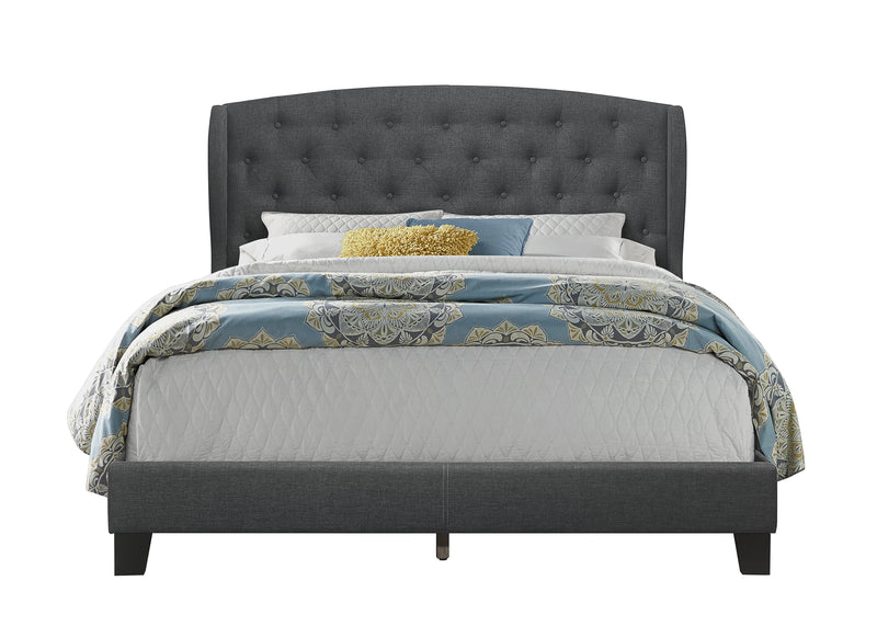 Home Design Samuel Tufted Upholstered Wingback Platform Bed Frame