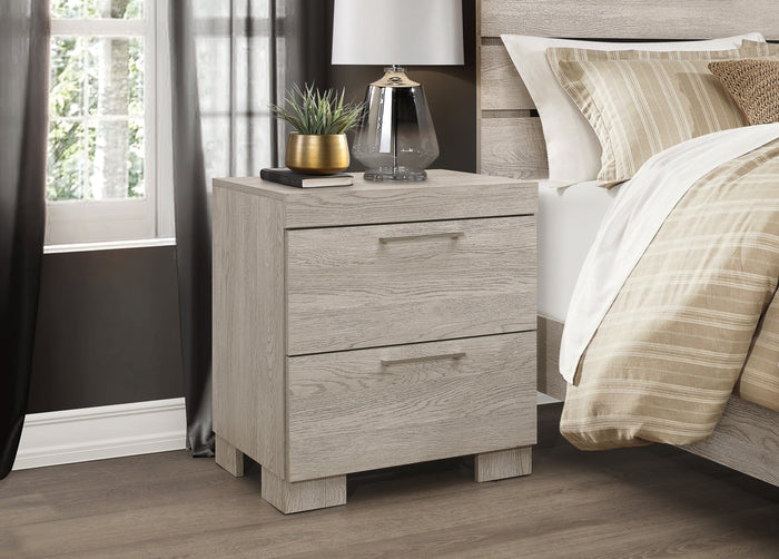 Home Design Kayla Nightstand For Adult, White Oak