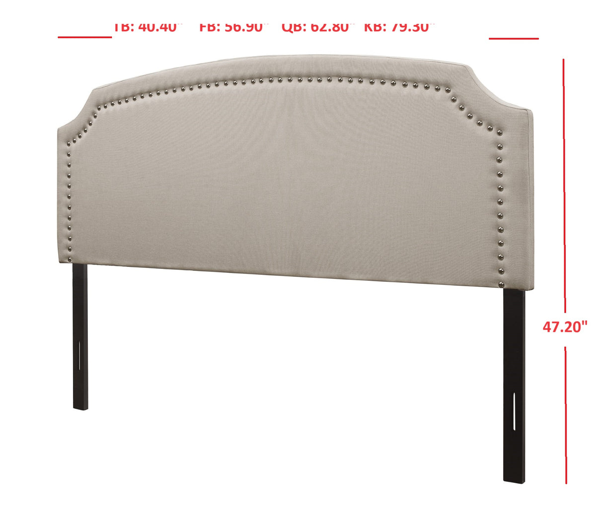 Home Design Cora Upholstered Twin Headboard With Nailhead Trim