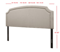 Home Design Cora Upholstered Twin Headboard With Nailhead Trim
