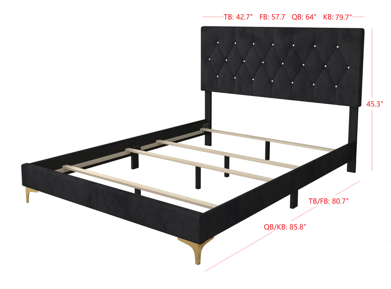 Home Design Samantha Bed Frame, Black