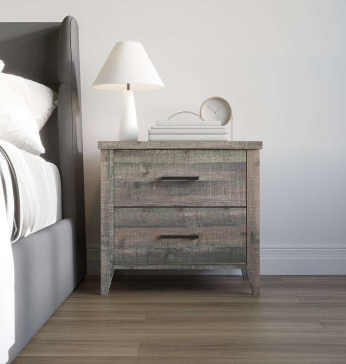 Home Design Derby 2 Drawer Nightstand, Brown