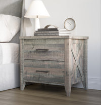 Home Design Derby 2 Drawer Nightstand, Brown