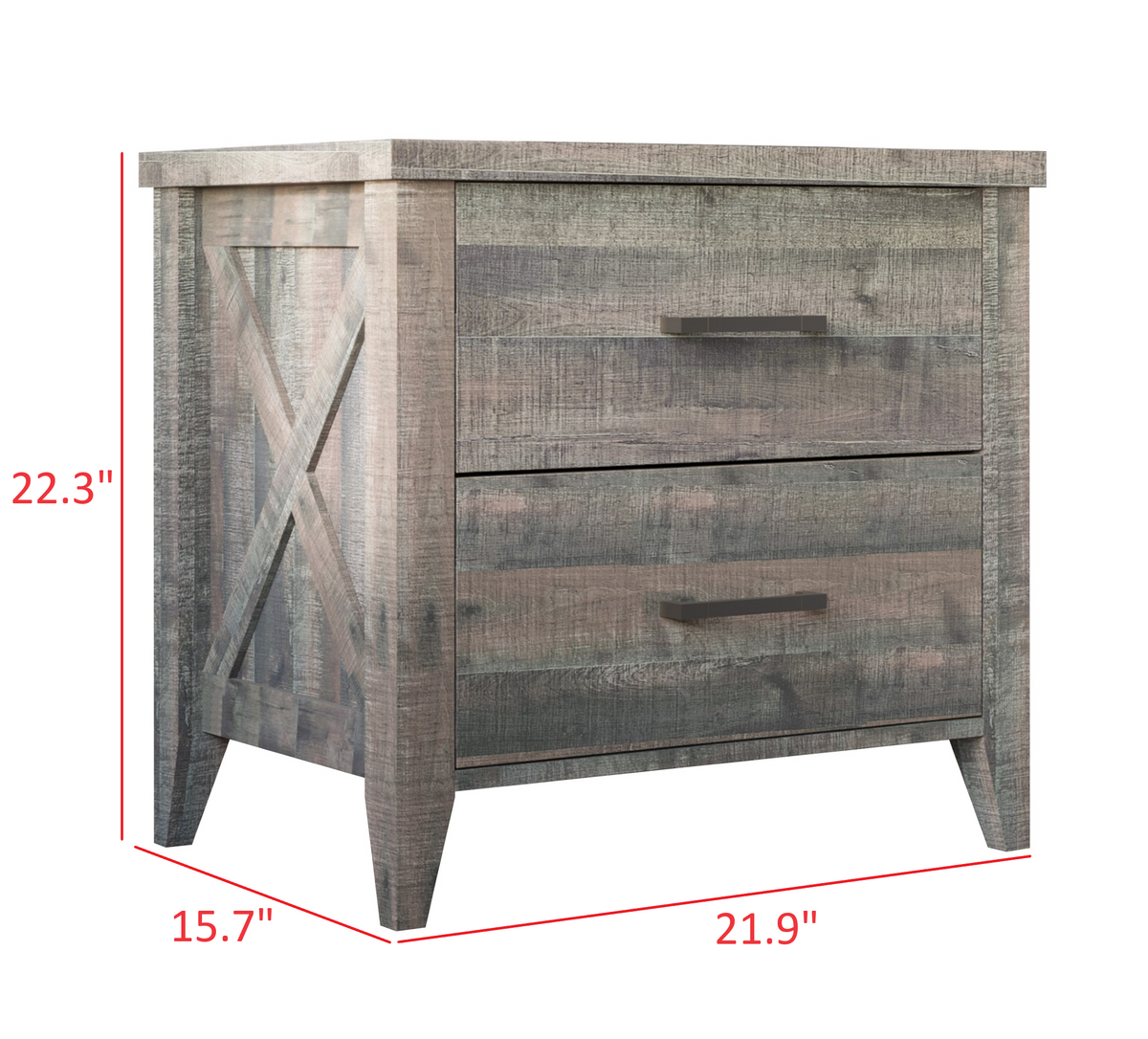 Home Design Derby 2 Drawer Nightstand, Brown