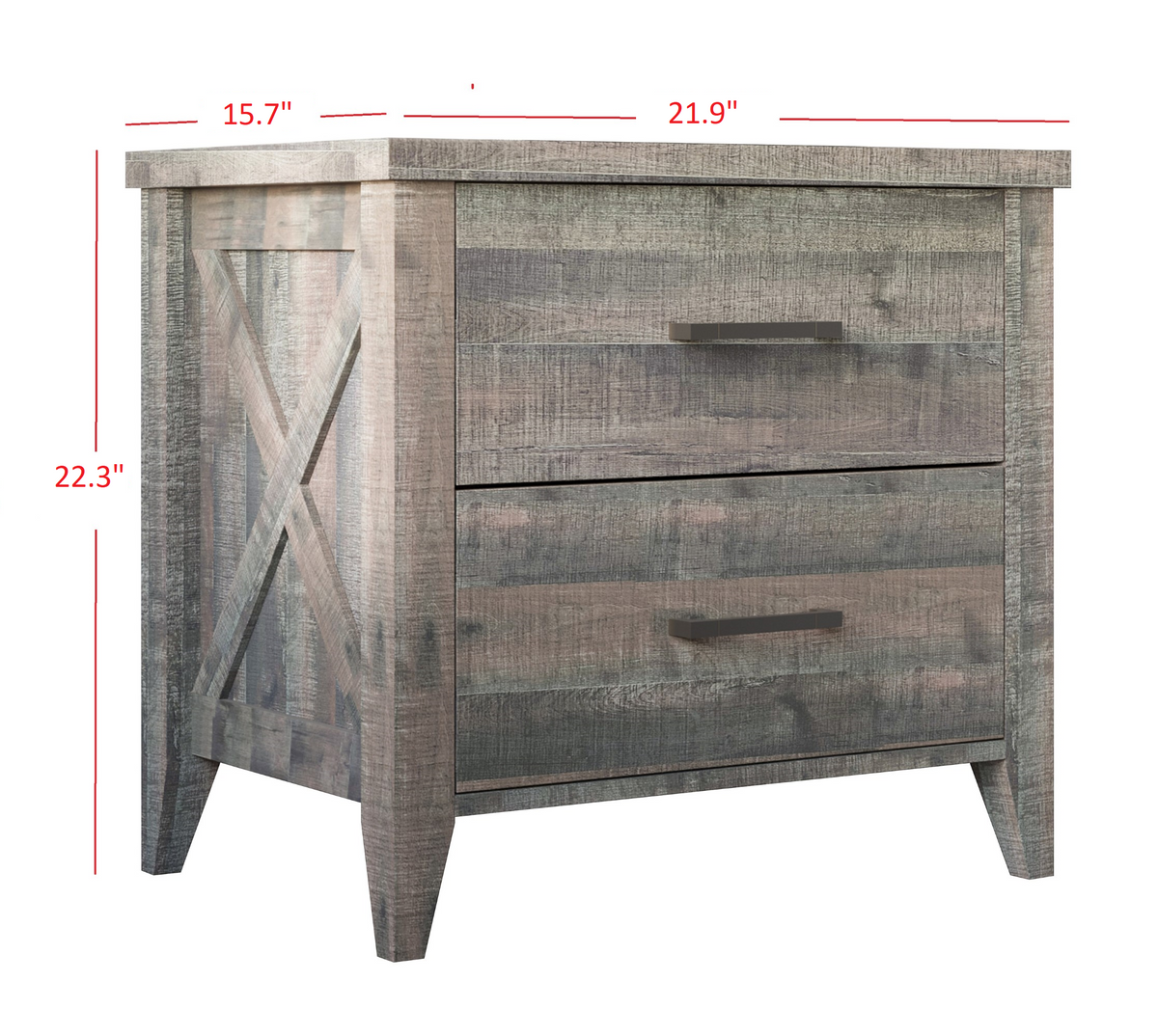 Home Design Derby 2 Drawer Nightstand, Brown