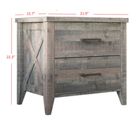 Home Design Derby 2 Drawer Nightstand, Brown