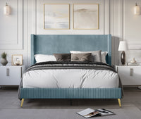 Home Design Chester Upholstered Platform Bed Frame, Gray