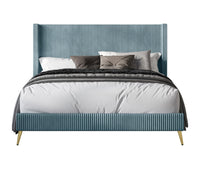 Home Design Chester Upholstered Platform Bed Frame, Gray