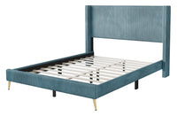 Home Design Chester Upholstered Platform Bed Frame, Gray