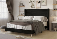 Home Design Chester Upholstered Platform Bed Frame, Gray