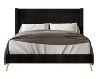 Home Design Chester Upholstered Platform Bed Frame, Gray