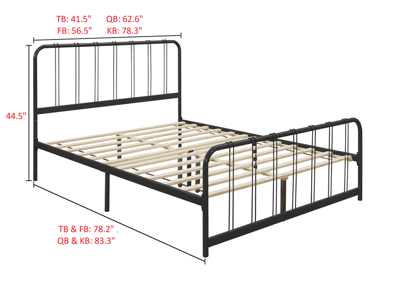 Home Design Debra Metal Platform Bed Frame – Sturdy Frame for Adult Bedroom