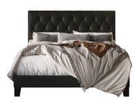 Home Design Daisy Modern Upholstered Platform Bed Frame for Adults, Button Tufted Headboard