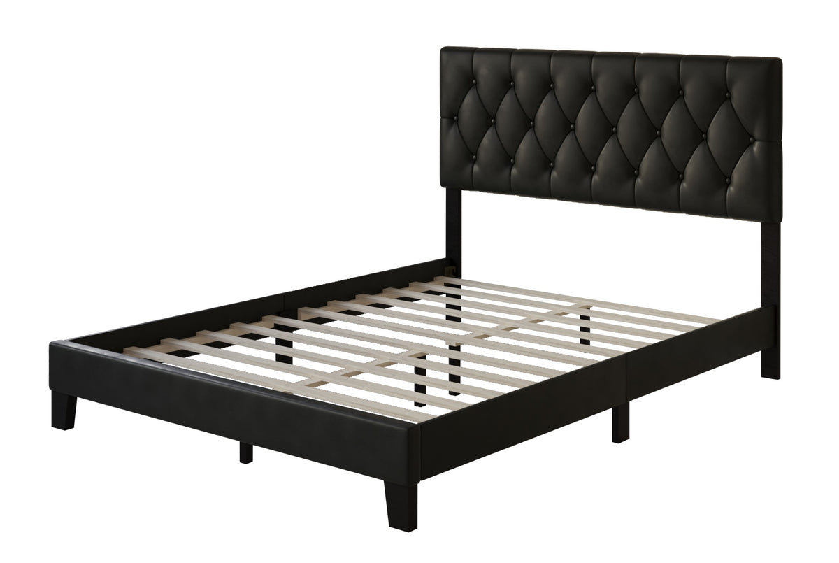 Home Design Daisy Modern Upholstered Platform Bed Frame for Adults, Button Tufted Headboard
