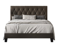 Home Design Daisy Modern Upholstered Platform Bed Frame for Adults, Button Tufted Headboard