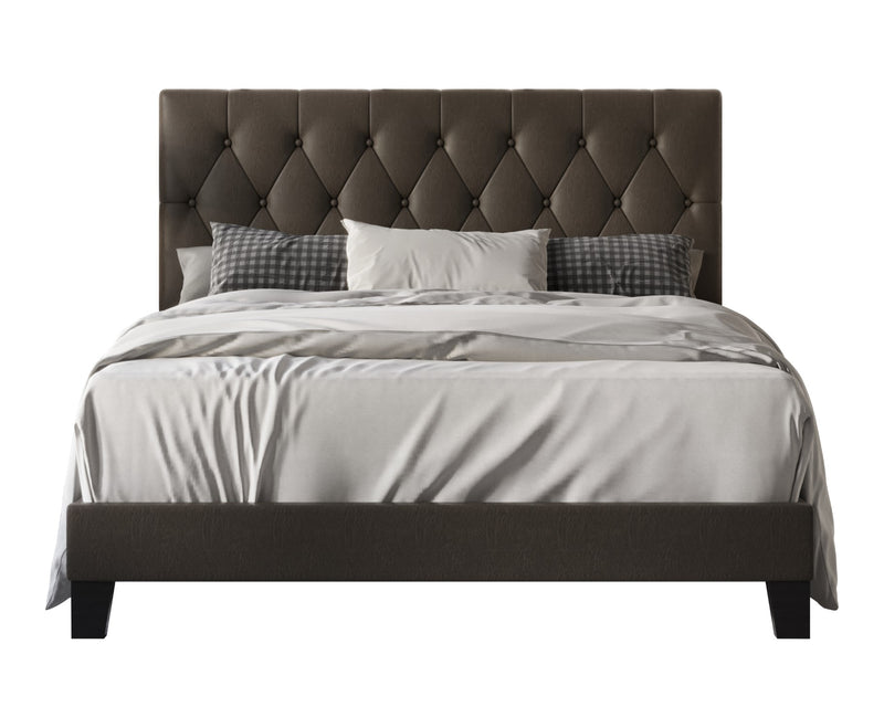 Home Design Daisy Modern Upholstered Platform Bed Frame for Adults, Button Tufted Headboard
