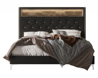 Home Design Javan Velvet Upholstered Bookcase Panel Bed Frame for Adult, Easy Assembly