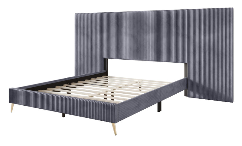 Home Design Muilee Upholstered Platform Bed Frame, Adult Bedroom Furniture