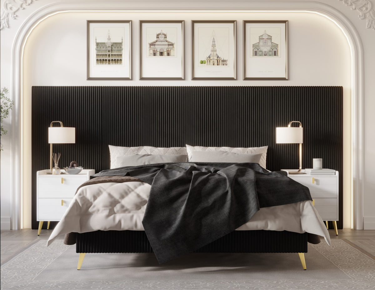 Home Design Muilee Upholstered Platform Bed Frame, Adult Bedroom Furniture