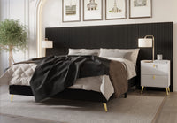 Home Design Muilee Upholstered Platform Bed Frame, Adult Bedroom Furniture