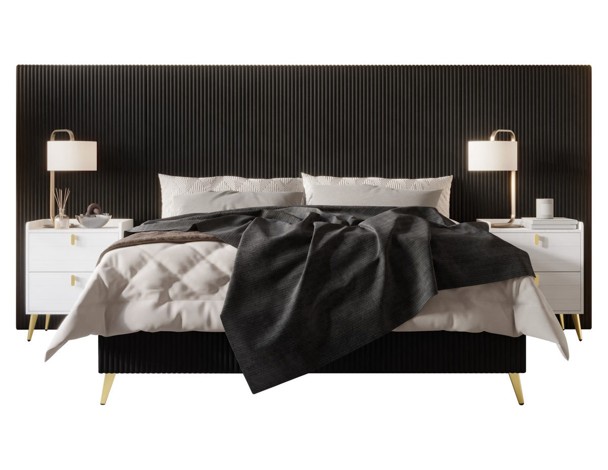 Home Design Muilee Upholstered Platform Bed Frame, Adult Bedroom Furniture