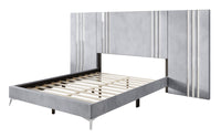 Home Design Laytec Luxurious Velvet Upholstered Platform Bed Frame for Adult, Easy Assembly