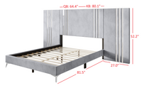 Home Design Laytec Luxurious Velvet Upholstered Platform Bed Frame for Adult, Easy Assembly