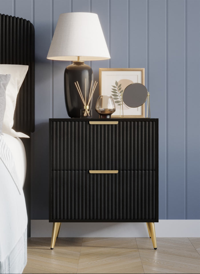 Home Design Everett Night Stand, Black