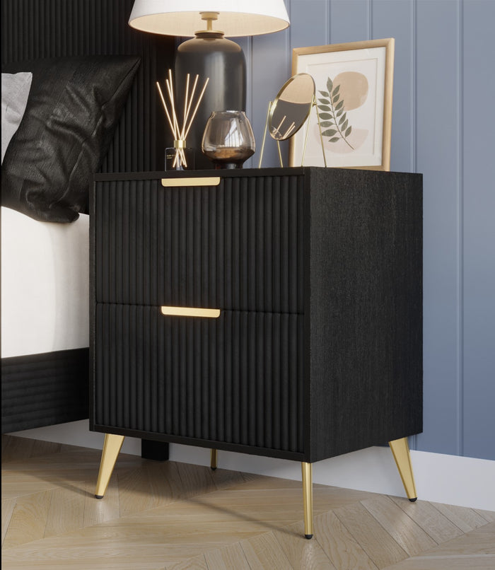 Home Design Everett Night Stand, Black