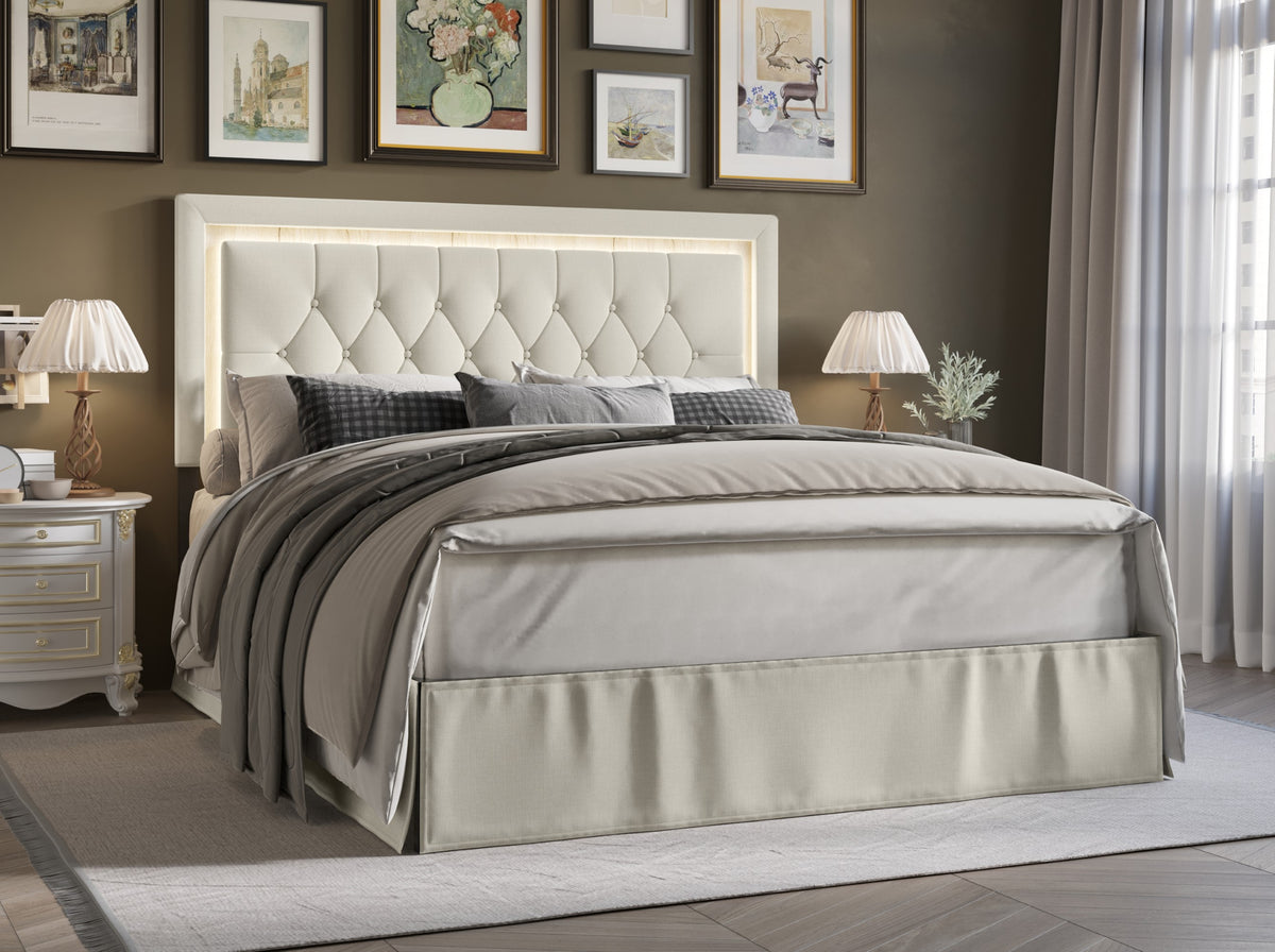 Home Design Gianna Tufted Upholstered Platform Bed Frame
