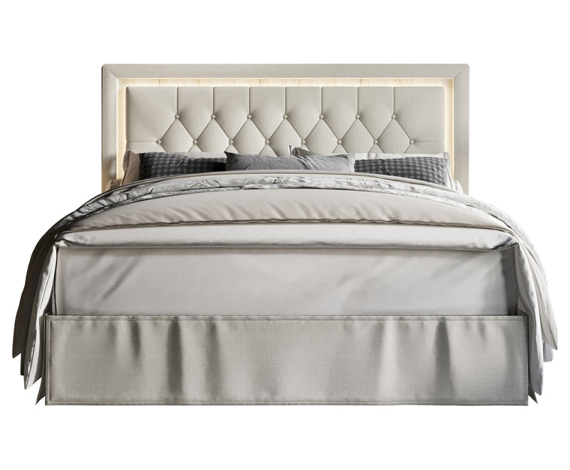 Home Design Gianna Tufted Upholstered Platform Bed Frame
