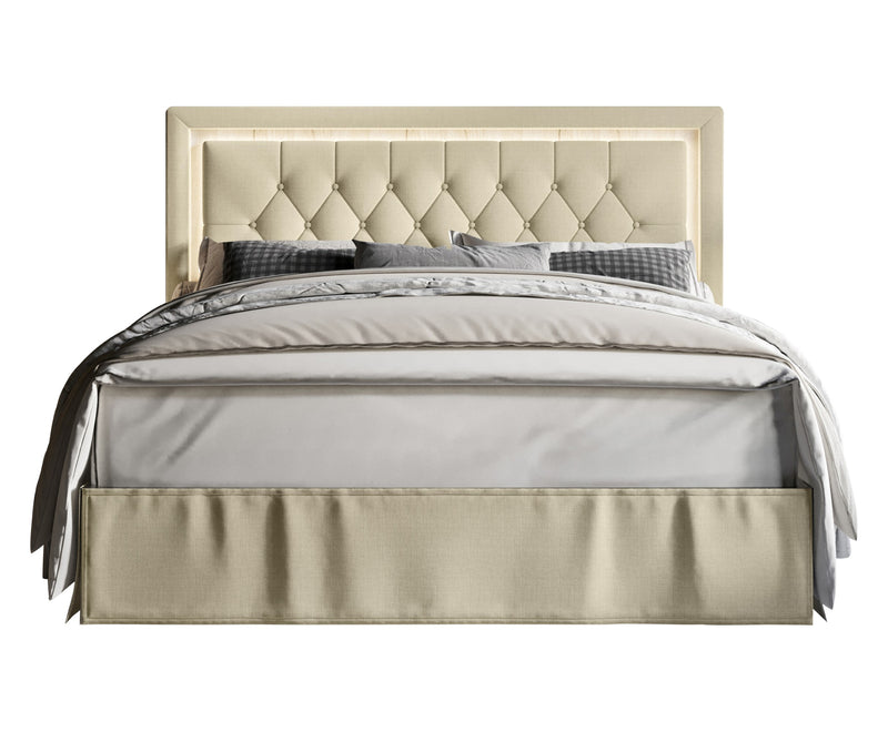 Home Design Gianna Tufted Upholstered Platform Bed Frame
