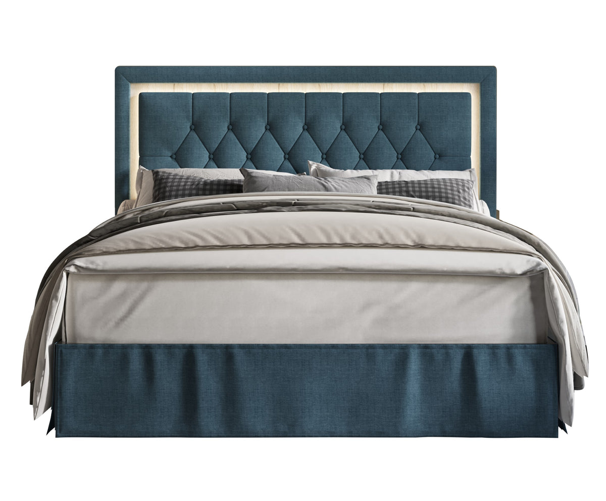 Home Design Gianna Tufted Upholstered Platform Bed Frame