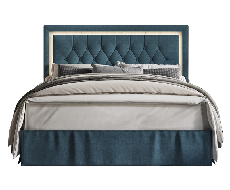 Home Design Gianna Tufted Upholstered Platform Bed Frame