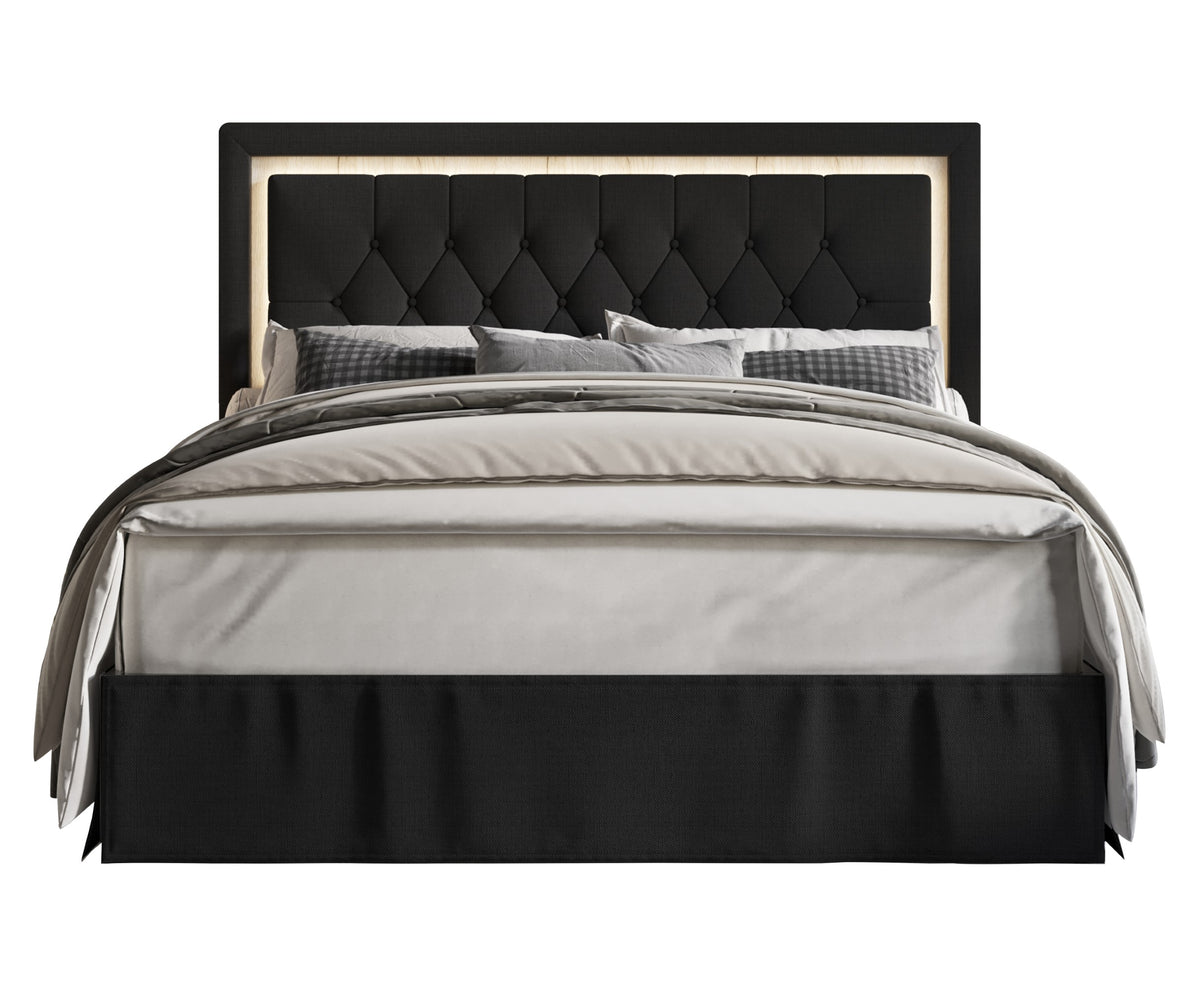 Home Design Gianna Tufted Upholstered Platform Bed Frame