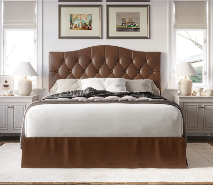 Home Design Harper Queen Tufted Upholstered Platform Bed Frame for Adults