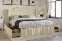 Home Design Martha Tufted Upholstered Storage Panel Bed Frame