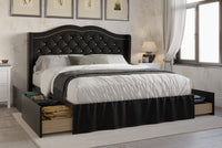Home Design Martha Tufted Upholstered Storage Panel Bed Frame