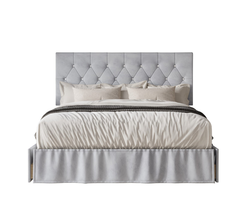 Home Design Jovita Tufted Upholstered Storage Panel Bed Frame for Adults, Easy Assemble