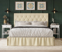 Home Design Jovita Tufted Upholstered Storage Panel Bed Frame for Adults, Easy Assemble