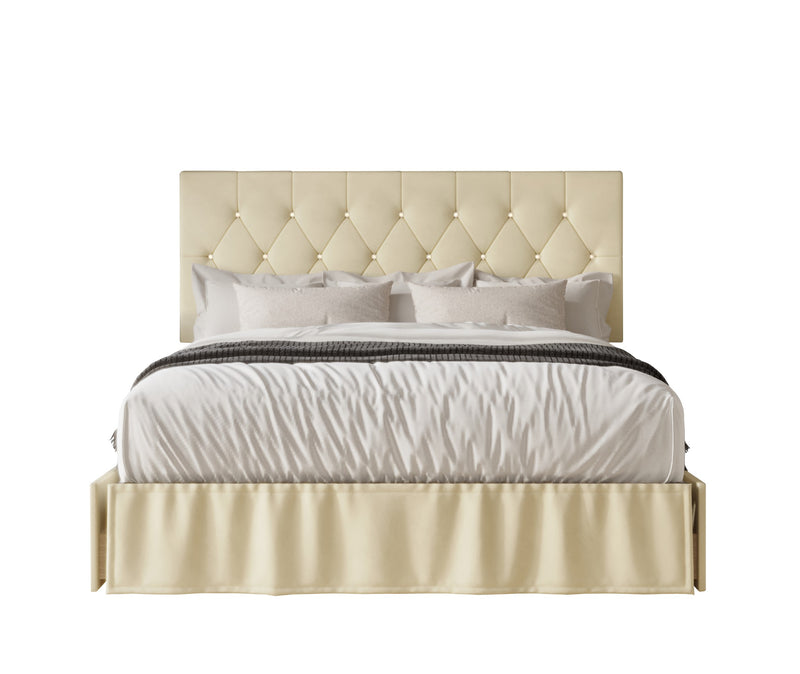 Home Design Jovita Tufted Upholstered Storage Panel Bed Frame for Adults, Easy Assemble