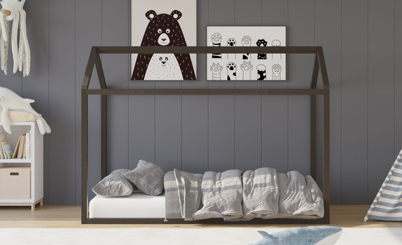 Home Design Perry Twin Solid Wood Canopy Bed Frame