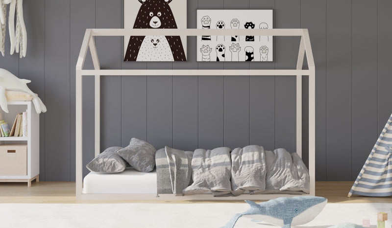 Home Design Perry Twin Solid Wood Canopy Bed Frame