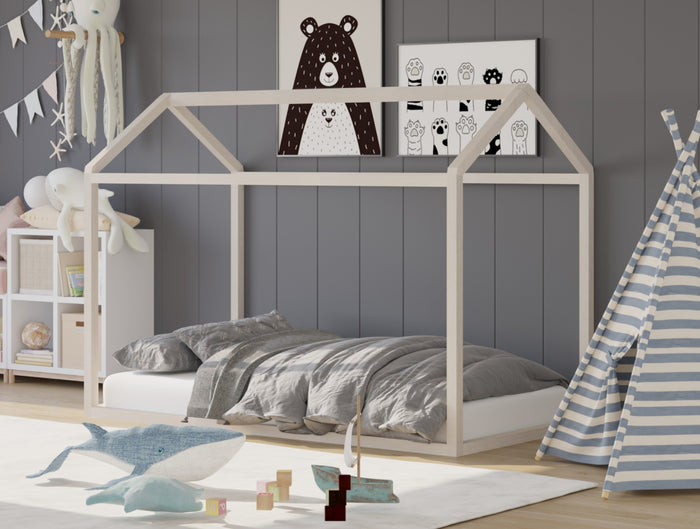 Home Design Perry Twin Solid Wood Canopy Bed Frame