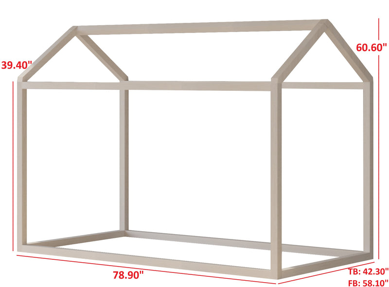 Home Design Perry Twin Solid Wood Canopy Bed Frame