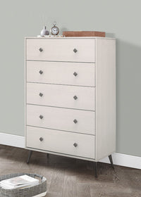 Home Design Lattice 5 Drawer Chest, Greyish Beige
